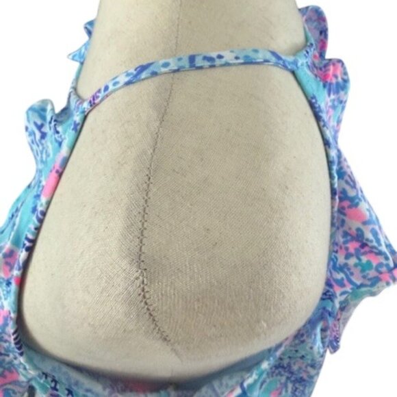 Lilly Pulitzer Blue and Pink Billie Tank Top Blouse in Now You Sea Me Medium NWT - Picture 7 of 15